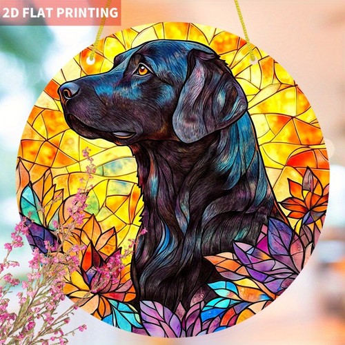 Black labrador acrylic - black,