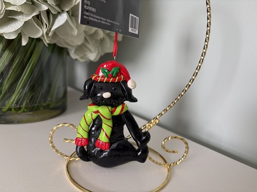 Black dog lab - black, -christmas