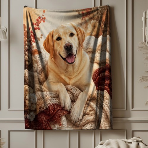 Yellow labrador coral fleece - labrador,