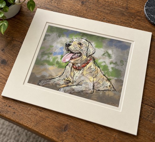 Dog artwork labrador - artwork, mounted