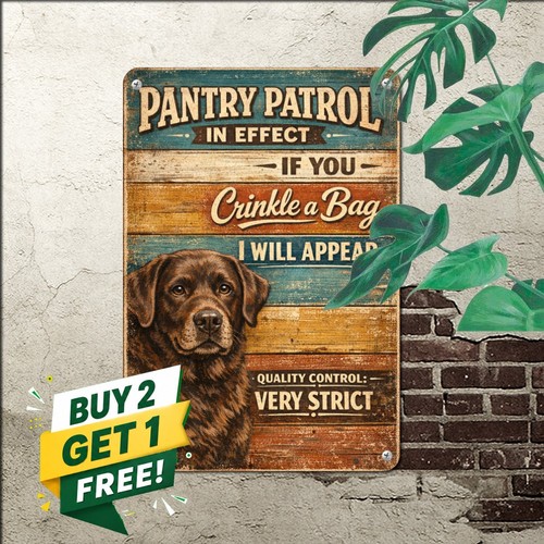 Rustic chocolate labrador tin - chocolate,
