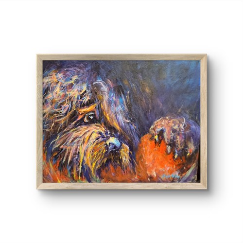 Original painting labradoodle - original,