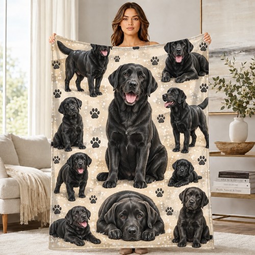 Black labrador dog coral - black,