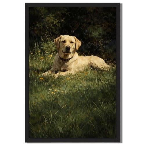Labrador dog framed - framed, canvas
