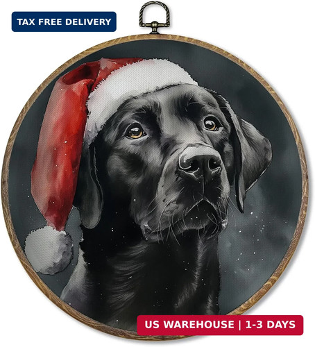 Christmas black labrador - black,
