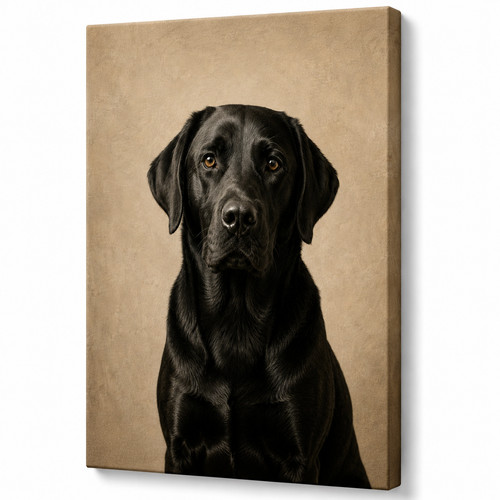 Custom black labrador canvas - black,