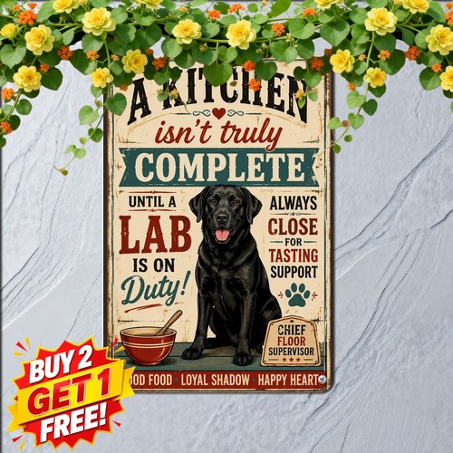 Black labrador kitchen sign - black,