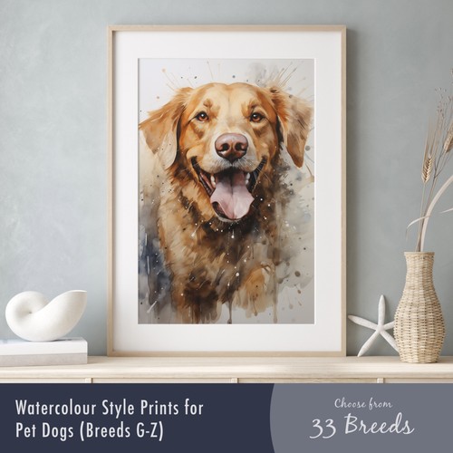 Dog watercolour style - dog,