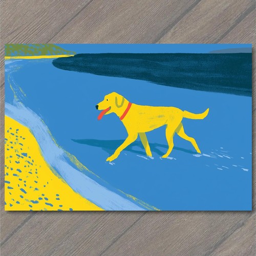 Art print yellow - art, labrador