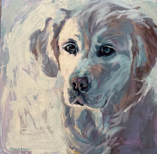 Original dog acrylic - original, painting