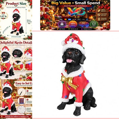 Lighted black labrador - lighted,