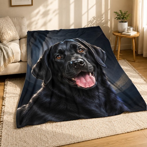 Joyful black labrador - labrador, portrait