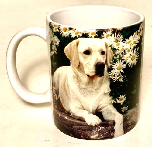 Yellow lab dog portrait coffee - yellow,